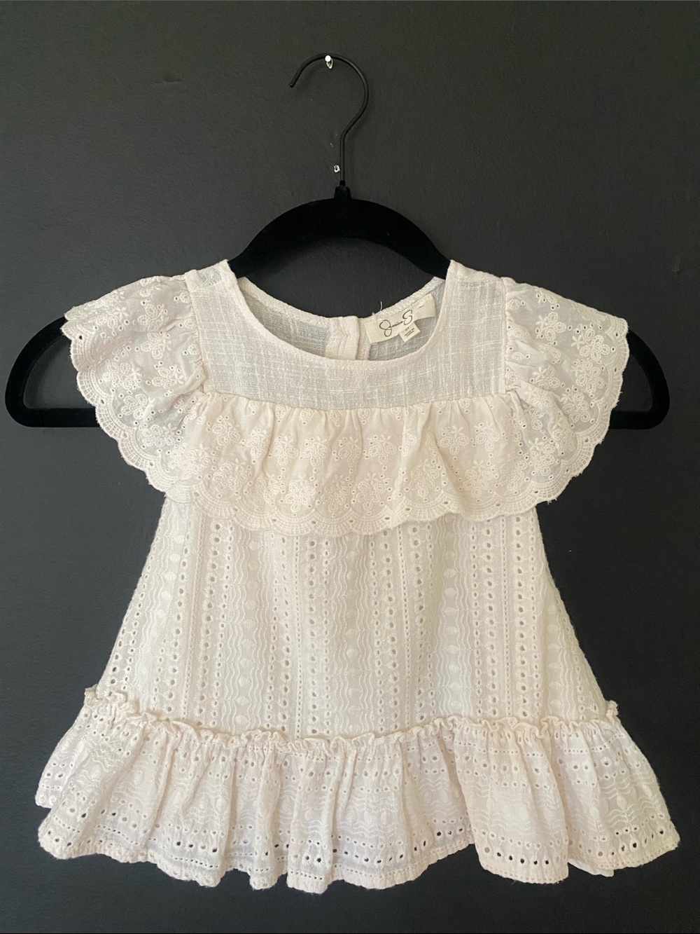 Jessica Simpson Light Pink Eyelet Girls 3T  Ruffle Dress/Shirt